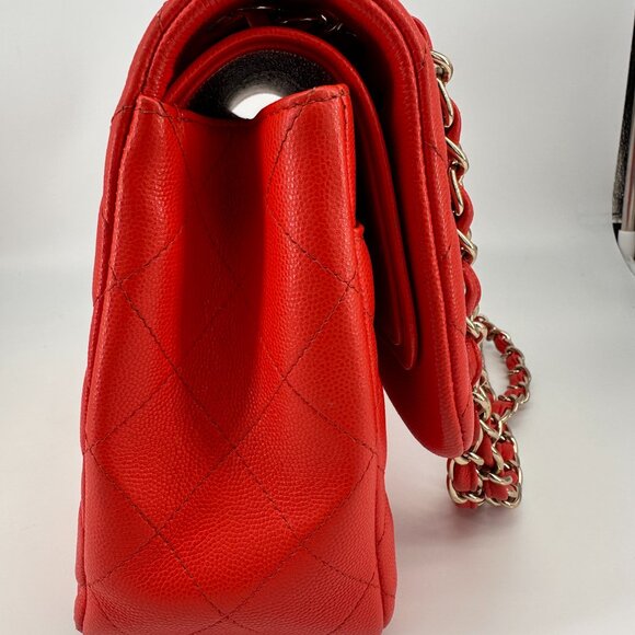 Chanel Red Medium Quilted Lambskin Flap Bag - Picture 5 of 9